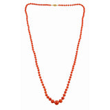 Antique Oxblood Coral Bead Necklace