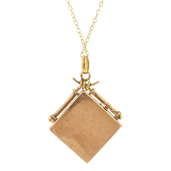 Vintage Diamond Square Locket Necklace