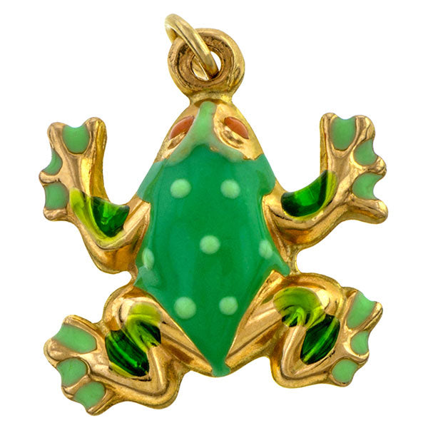 Vintage Enamel Frog Charm