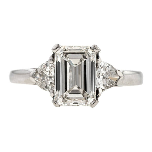 Estate Engagement Ring, Emerald cut 1.69ct.