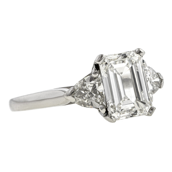 Estate Engagement Ring, Emerald cut 1.69ct.