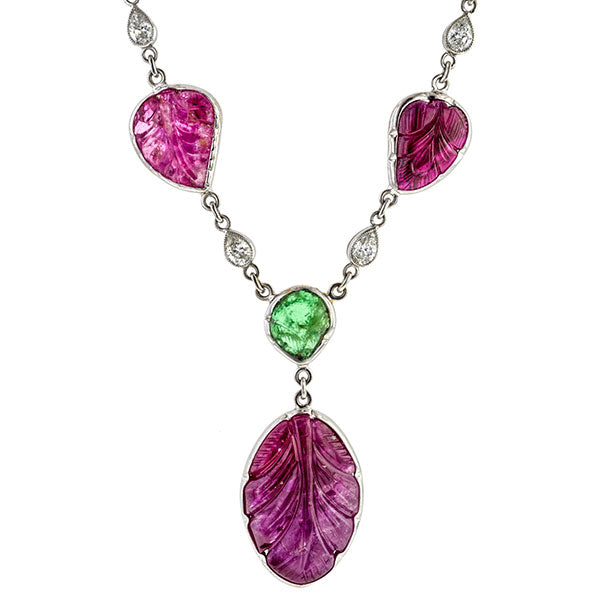 Tutti Frutti Sapphire, Ruby, Emerald &  Diamond Necklace