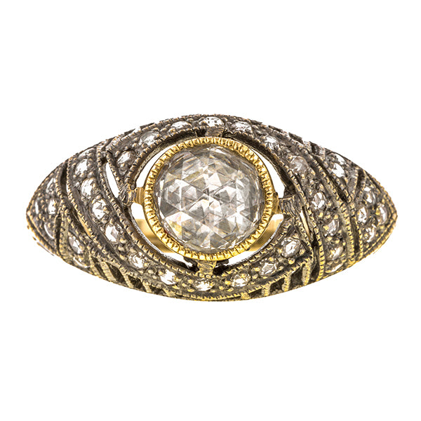 Rose Cut Diamond Engagement Ring, 0.80ct.