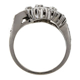 Vintage Foliate Motif Diamond Ring sold by Doyle & Doyle an antique and vintage jewelry store.