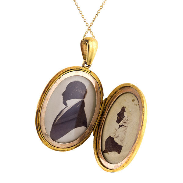 Victorian Oval Engraved Locket Necklace