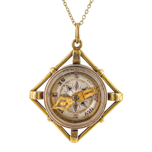 Victorian Compass Pendant Necklace