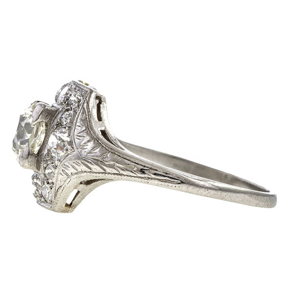 Art Deco Engagement Ring, Old Euro 0.72ct.