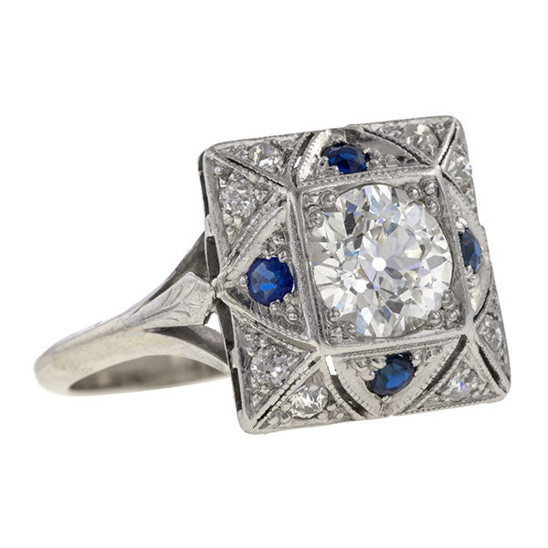 Art Deco Engagement Ring, Old European cut