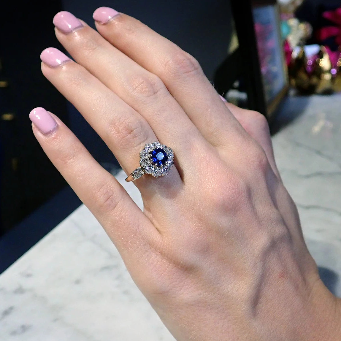 Antique Sapphire and Diamond Ring, 0.90ct