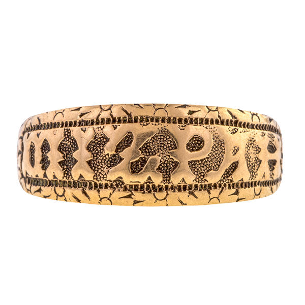 Antique ring: a Rose Gold "MIZPAH" Wedding Band sold by Doyle & Doyle vintage and antique jewelry boutique.