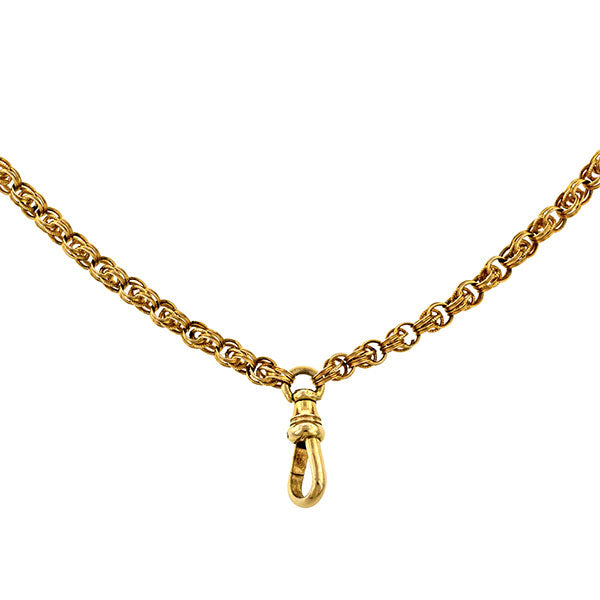 Antique necklace: a Yellow Gold Fancy Chain sold by Doyle & Doyle vintage and antique jewelry boutique.