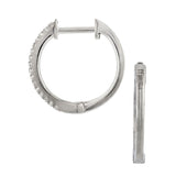 Contemporary earrings: a White Gold Round Brilliant Cut Hoop Earrings sold by Doyle & Doyle vintage and antique jewelry boutique.
