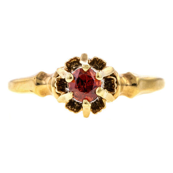 Antique ring: a Yellow Gold With Round Garnet sold by Doyle & Doyle vintage and antique jewelry boutique.