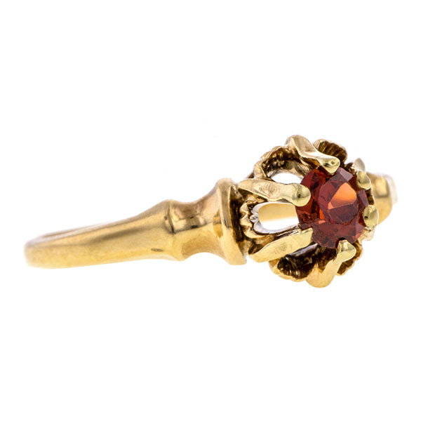 Antique ring: a Yellow Gold With Round Garnet sold by Doyle & Doyle vintage and antique jewelry boutique.