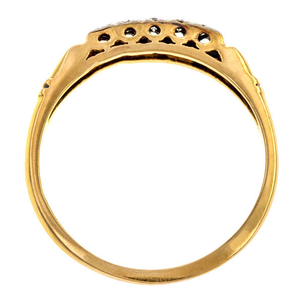 Vintage ring: a Yellow Gold Single Cut Diamond Wedding Band sold by Doyle & Doyle vintage and antique jewelry boutique.
