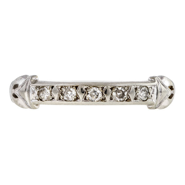 Vintage ring: a Platinum Diamond Wedding Ring sold by Doyle & Doyle vintage and antique jewelry boutique.