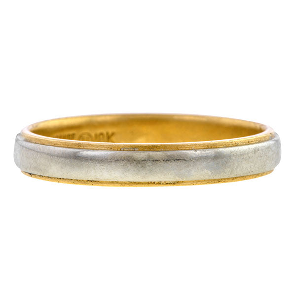 Vintage ring: a Yellow And White Gold Wedding Band sold by Doyle & Doyle vintage and antique jewelry boutique.