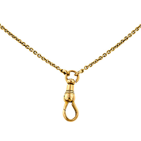 Vintage necklace: a Yellow Gold With Rock Crystal And Garnet Chain sold by Doyle & Doyle vintage and antique jewelry boutique.
