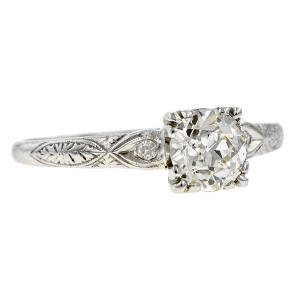 Vintage ring: a White Gold Old European Cut Diamond Engagement Ring sold by Doyle & Doyle vintage and antique jewelry boutique.