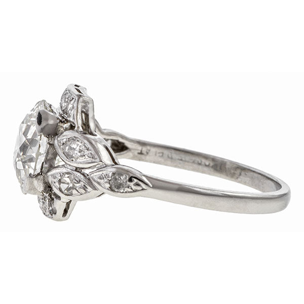 Art Deco ring: a Platinum Old European And Single Cut Diamond Engagement Ring sold by Doyle & Doyle vintage and antique jewelry boutique.