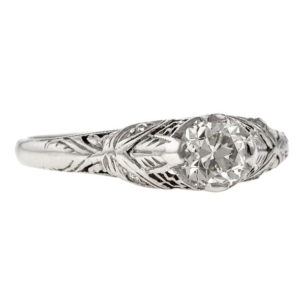 Vintage ring: a Platinum Old European Cut Engagement Ring sold by Doyle & Doyle vintage and antique jewelry boutique.