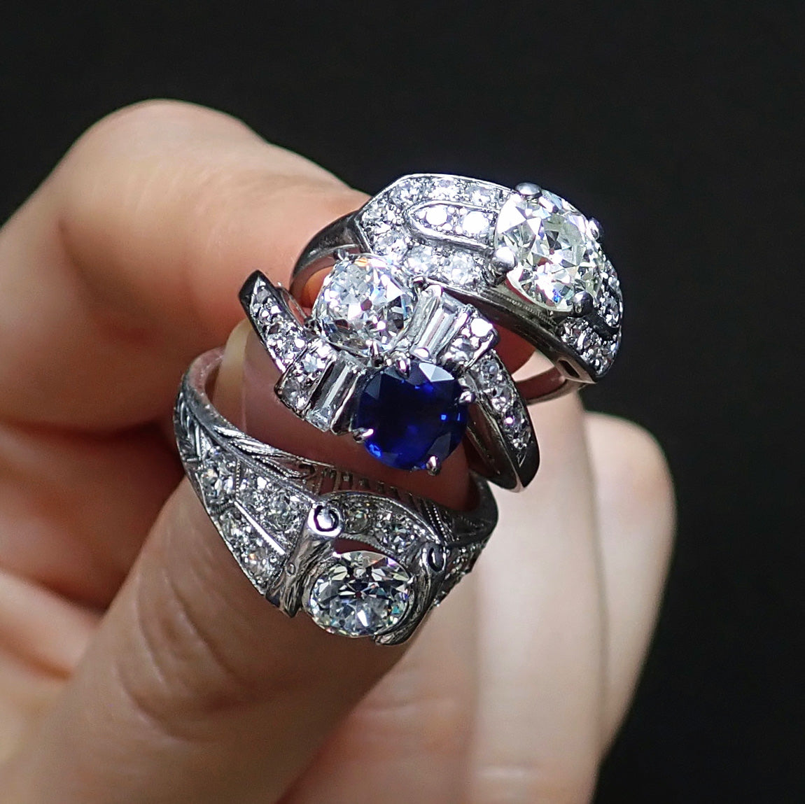 Art Deco Engagement Ring, TRB 0.80ct.