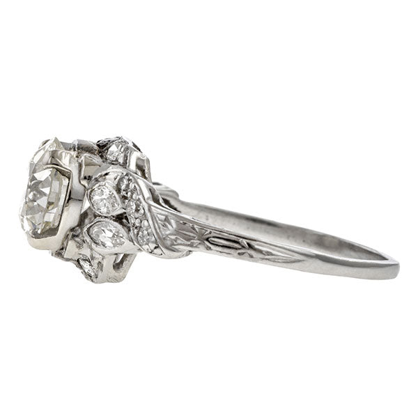 Art Deco ring: a Platinum Old European Cut 1.54ct. Diamond Engagement Ring sold by Doyle & Doyle vintage and antique jewelry boutique.