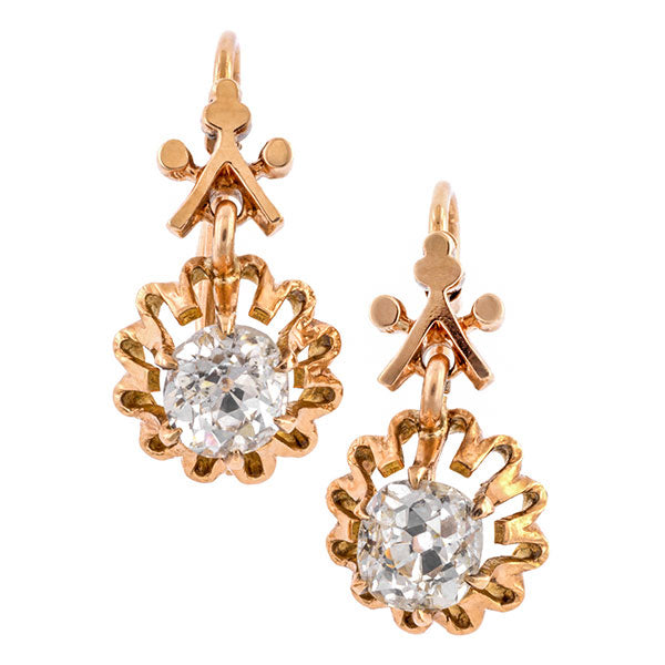 Antique Victorian Diamond Drop Earrings