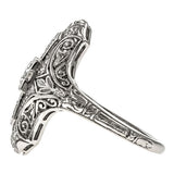Art Deco ring: a Platinum Old European Cut Diamond Dinner Engagement Ring sold by Doyle & Doyle vintage and antique jewelry boutique.