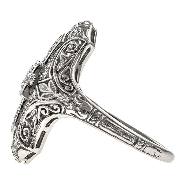 Art Deco ring: a Platinum Old European Cut Diamond Dinner Engagement Ring sold by Doyle & Doyle vintage and antique jewelry boutique.