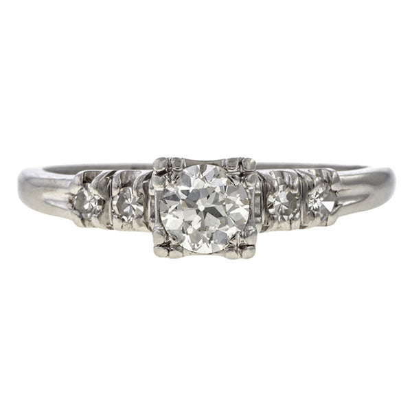 Vintage ring: a Platinum Old European Cut Diamond Engagement Ring sold by Doyle & Doyle vintage and antique jewelry boutique.