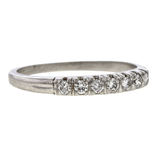 Vintage ring: a Platinum Round Brilliant Cut Diamond Wedding Band sold by Doyle & Doyle vintage and antique jewelry boutique.