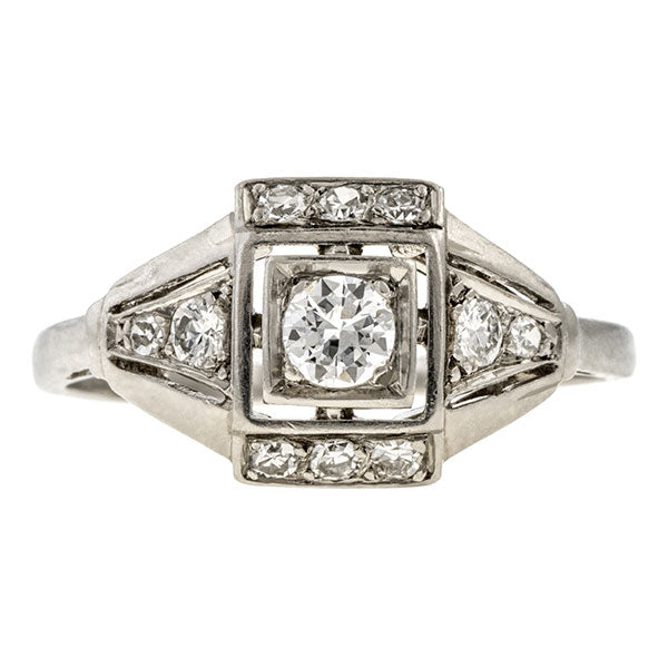 Art Deco Diamond Ring, 0.15ct., sold by Doyle & Doyle an antique and vintage jewelry store.