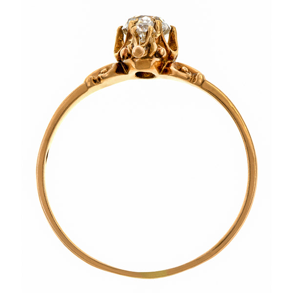 Victorian ring: a Yellow Gold Old Mine Cut Diamond Ring sold by Doyle & Doyle vintage and antique jewelry boutique.