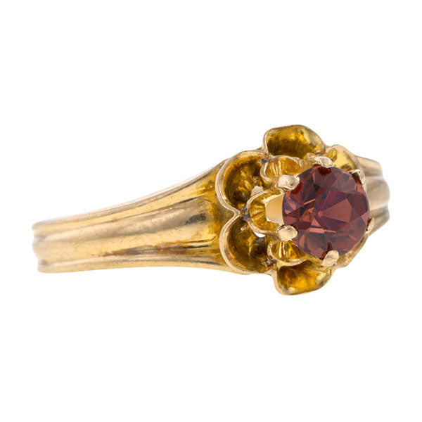 Victorian ring: a Yellow Gold Garnet Ring sold by Doyle & Doyle vintage and antique jewelry boutique.