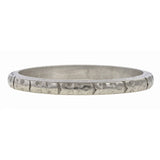Vintage Patterned Wedding Band Ring, Platinum sold by Doyle & Doyle vintage and antique jewelry boutique.