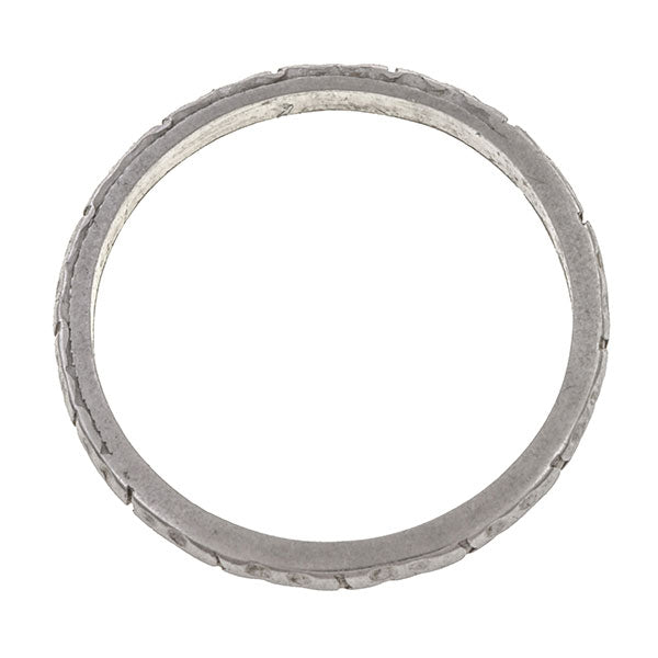 Vintage Patterned Wedding Band Ring, Platinum sold by Doyle & Doyle vintage and antique jewelry boutique.