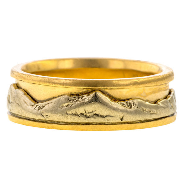 Vintage ring:  Two-toned Gold Wedding Band sold by Doyle & Doyle vintage and antique jewelry boutique.