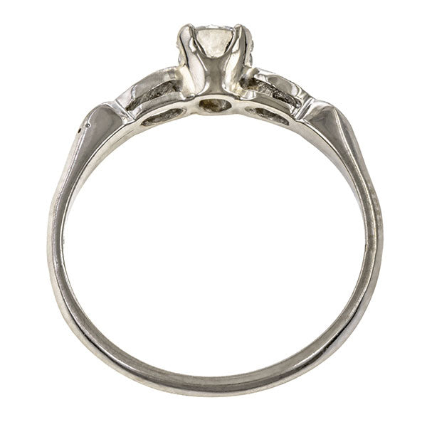 Vintage ring: a Platinum Engagement Ring, Old European 0.39ct. sold by Doyle & Doyle vintage and antique jewelry boutique.