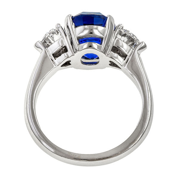 Estate ring: a White Gold Sapphire & Diamond Ring sold by Doyle & Doyle vintage and antique jewelry boutique.