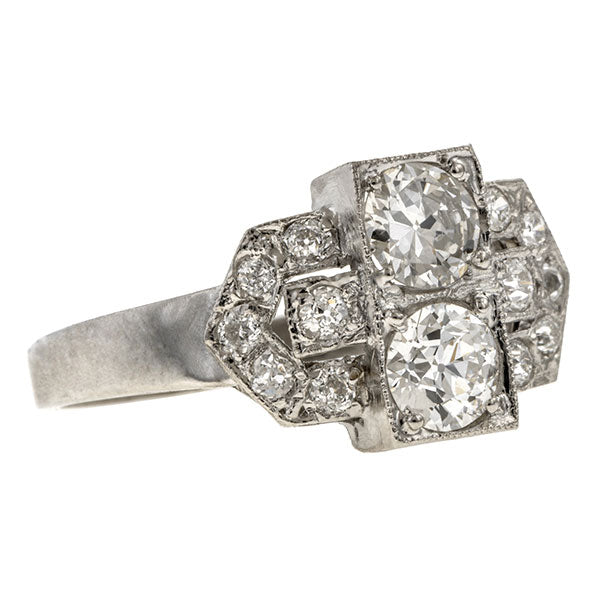 Art Deco ring: a Platinum Old European Cut Diamond Ring sold by Doyle & Doyle vintage and antique jewelry boutique.