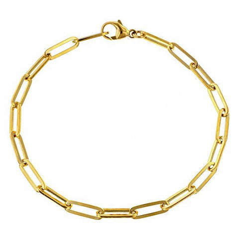 Gold Trombone Link Bracelet sold by Doyle & Doyle an antique & vintage jewelry store.