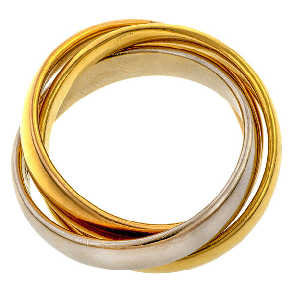 Vintage Tri-gold Rolling Ring sold by Doyle & Doyle vintage and antique jewelry boutique.