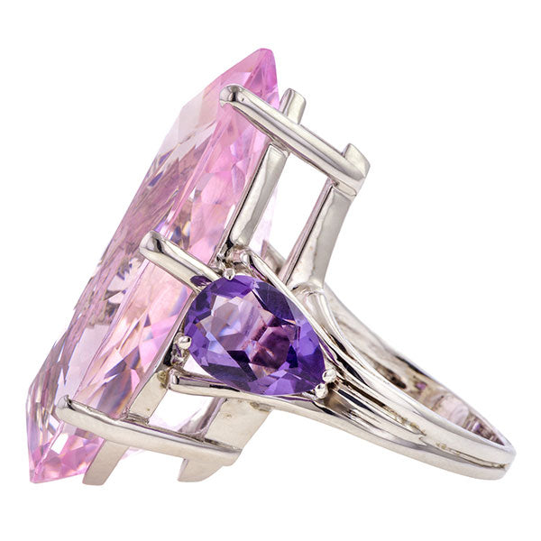 Estate Kunzite and Amethyst Cocktail Ring, from Doyle & Doyle vintage and antique jewelry boutique.
