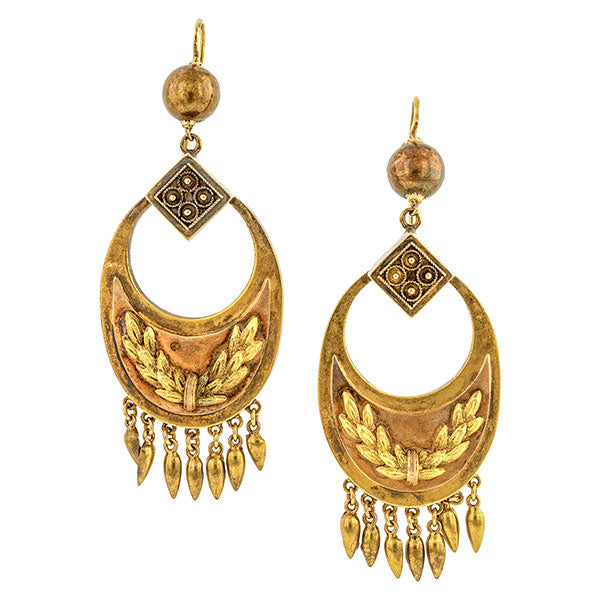 Victorian Drop Earrings sold by Doyle & Doyle vintage and antique jewelry boutique.