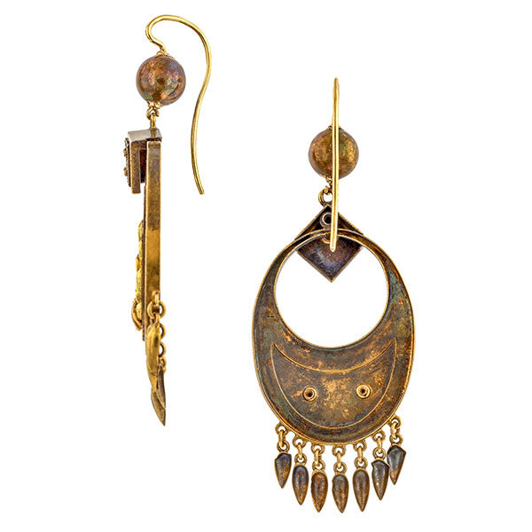 Victorian Drop Earrings sold by Doyle & Doyle vintage and antique jewelry boutique.
