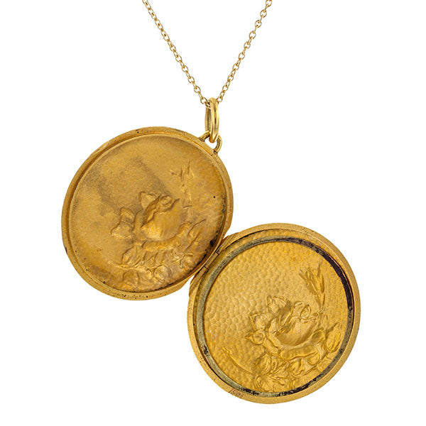 Antique Floral Locket sold by Doyle & Doyle vintage and antique jewelry boutique.