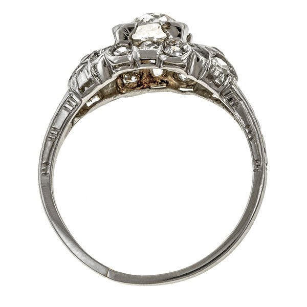 Art Deco Engagement Ring, Old European 0.93ct. sold by Doyle & Doyle vintage and antique jewelry boutique.