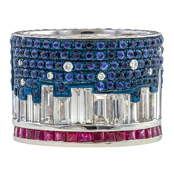 New York Skyline Ring sold by Doyle & Doyle vintage and antique jewelry boutique.