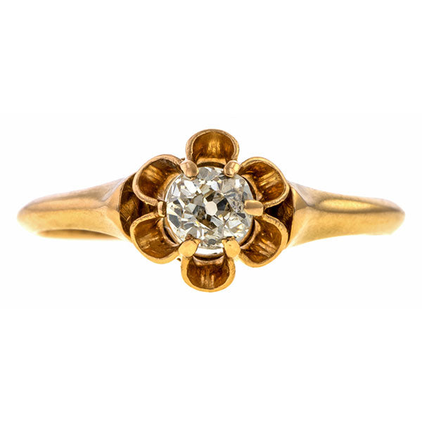 Antique Solitaire Ring, Old Mine 0.49ct. sold by Doyle & Doyle vintage and antique jewelry boutique.